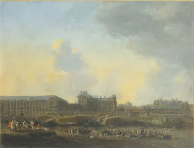 Лувр и отель Бурбон, вид с левого берега by Рейниер Номс, 1650 — digital art print download