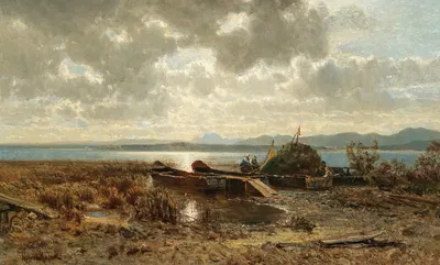 Озеро Химзее вечером by Роберт Русс, 1870 — digital art print download