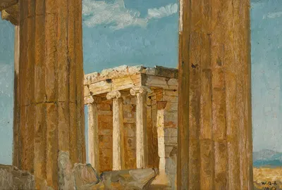 Храм Ники Аптерос, вид с Пропилеев by Уильям Блейк Ричмонд, 1887 — digital art print download