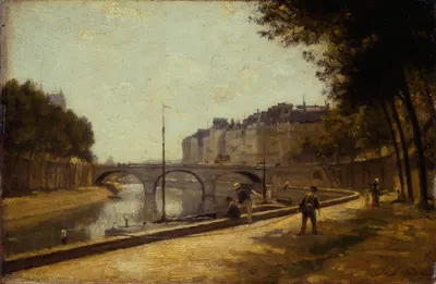 Le pont Saint-Michel by Stanislas Lépine, 1880 — digital art print download