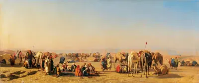 A Caravan Resting by Stefano Ussi, 1880 — digital art print download