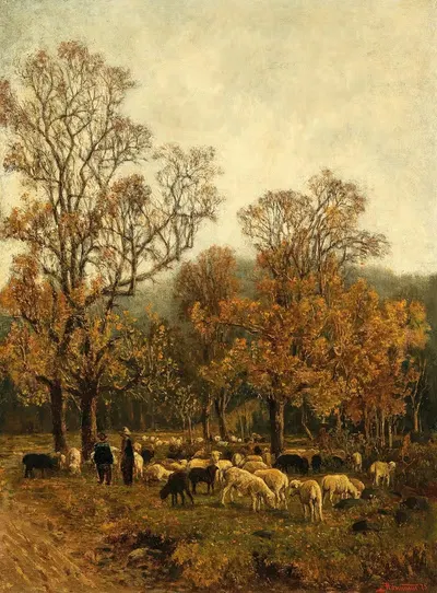 Овечья пастбище в Рекавинкеле by Теодор фон Хёрманн, 1875 — digital art print download