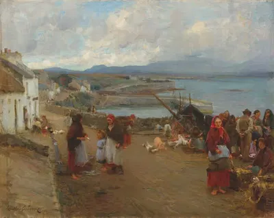 Жизнь в Коннемаре, день рынка by Уолтер Фредерик Осборн, 1898 — digital art print download