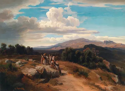 Spanische Landschaft by Anton Romako — digital art print download