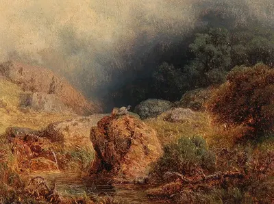 Nahendes Unwetter in den Bergen by August Piepenhagen — digital art print download