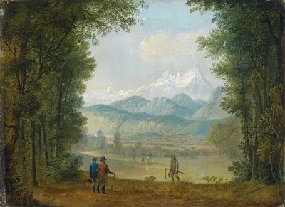Странник перед широким пейзажем by Август Пипенхаген, 1820 — digital art print download