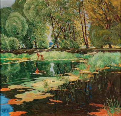 Сцена купания by Август Ригер — digital art print download