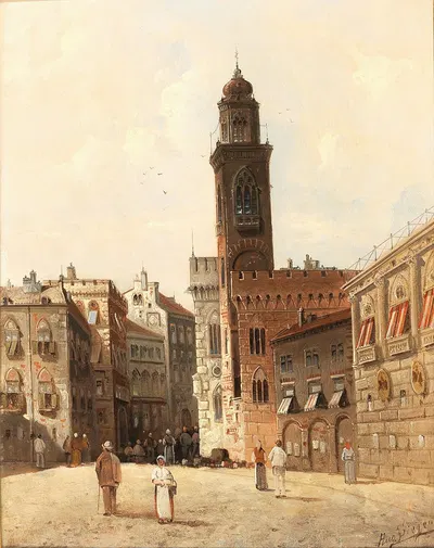 Platz in Cavalis by August Von Siegen — digital art print download