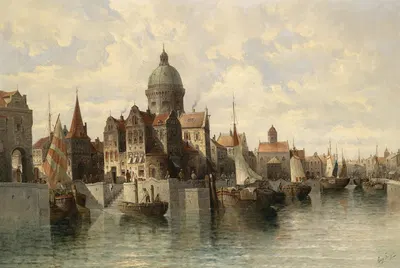 Blick auf Amsterdam by August Von Siegen — digital art print download