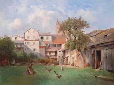 Двор дома мыловаров в Титтмондинге by Карл Франц Эмануэль Хаунольд, 1907 — digital art print download