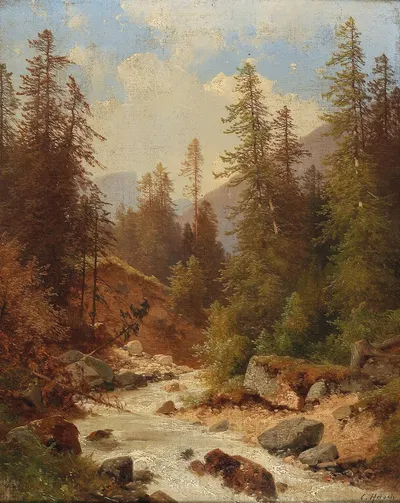 Am Seebach in Prag by Carl Hasch — digital art print download