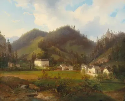 Blick auf Schloss Gutenstein by Carl Hasch — digital art print download
