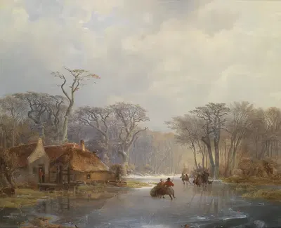 Зимние удовольствия by Карл Хилгерс, 1843 — digital art print download