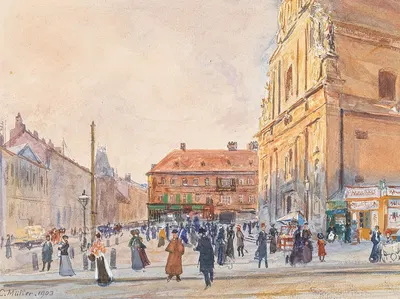 Церковь Кармелитов Леопольдштадта by Карл Мюллер — digital art print download