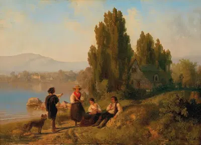 Сцена с пастухами by Карл Шлезингер, 1853 — digital art print download