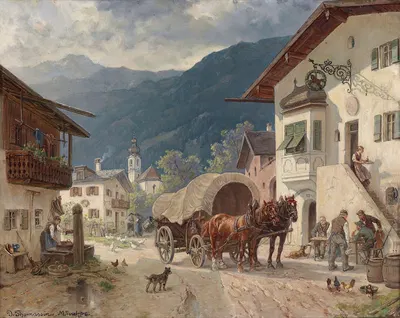Rast vor dem Wirtshaus by Désiré Thomassin — digital art print download