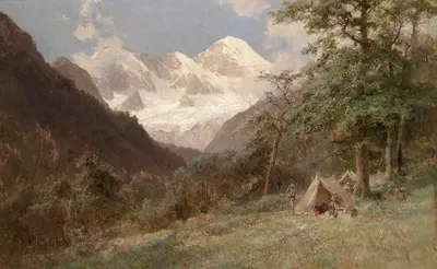 Landschaft im Kaukasus by Edward Theodore Compton — digital art print download