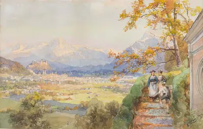 Salzburg von Maria Plain by Edward Theodore Compton — digital art print download