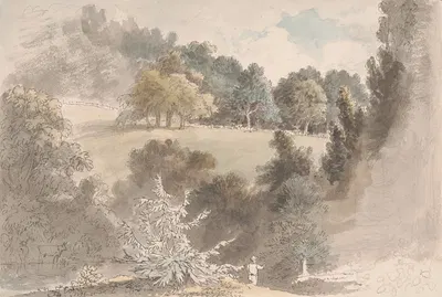 Landscape with trees by Anthony Devis, 1801 — digital art print download