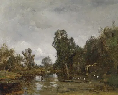 Motiv aus dem Wiener Prater (Krieau) by Emil Jakob Schindler, 1876 — digital art print download