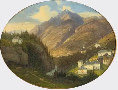 Gastein, Gamskogel mit Nikolauskirche by Emil Ludwig Löhr — digital art print download