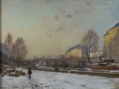 Новый мост, берег набережной Гранд Огустен by Эмиль Каньяр — digital art print download