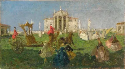 Поездка на экипаже перед виллой Капра by Эмма Чарди, 1915 — digital art print download