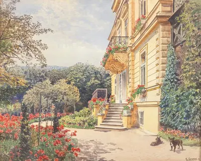 Вилла в ухоженном саду by Эрнст Гранер — digital art print download