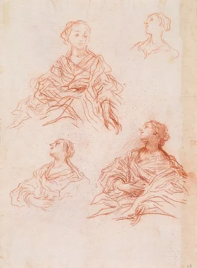 Studies of a Female Figure by Baldassarre Franceschini, 1670-1690 — digital art print download