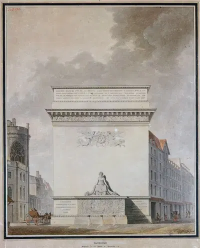 Проект фонтана на Пуанте Сен-Эюсташ by Этьен-Луи Булле, 1766 — digital art print download