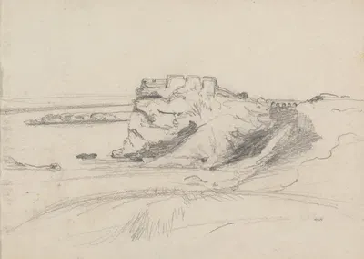 Landscape Study with Cliff by Барбара Бодичон, 1861 — digital art print download