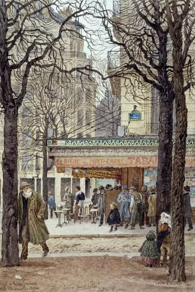 Угол улицы Гассенди и проспекта Мэйн (XIVº Париж). by Феликс Брар, 1918 — digital art print download