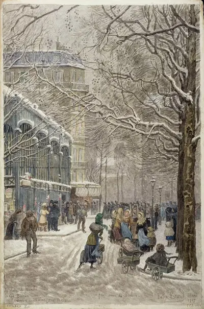 Площадь рынка, улица Брезен и авеню Мэйн by Феликс Брар, 1917 — digital art print download