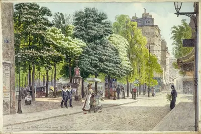 Улица Гассенди, улица Растений и авеню Мэйн by Феликс Брар, 1917 — digital art print download