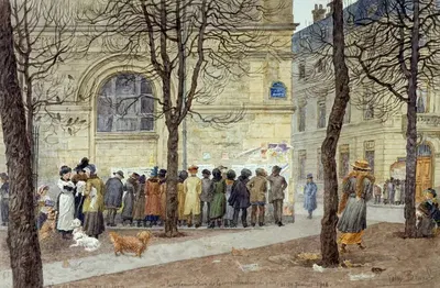 Площадь Монруж, 14-й округ Парижа, 25-29 января 1918 by Феликс Брар, 1918 — digital art print download