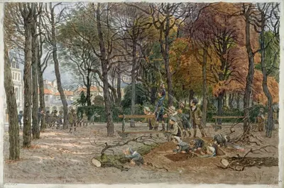 Площадь Монтрожа, площадь мэрии by Феликс Брар, 1915 — digital art print download