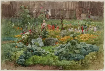 Цветущий сад в Гран-Монтруже by Феликс Брар, 1890 — digital art print download