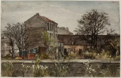 Вид на пансион Бенуа Кателен в Гранд-Монтруже by Феликс Брар, 1883 — digital art print download