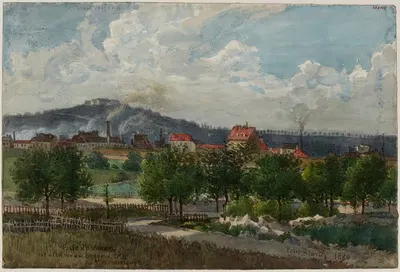 Вид с ворот Ванв на улицу Баньо в Гран-Монруж by Феликс Брар, 1880 — digital art print download