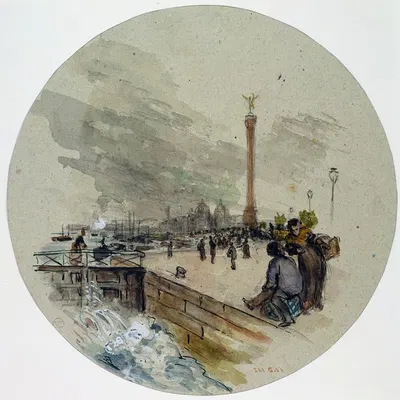 La place de la Bastille et le Canal by Frank Myers Boggs — digital art print download