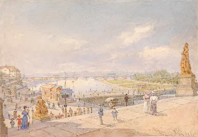 Дрезденская лестница к Брилевской террасе by Франц Альт, 1906 — digital art print download