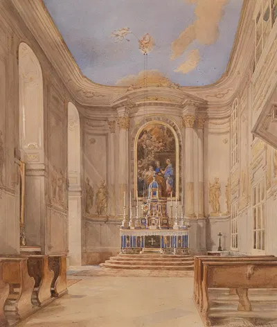 Интерьер церкви by Франц Альт, 1861 — digital art print download