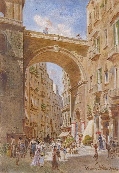 Неаполь, мост Чиаия by Франц Альт, 1904 — digital art print download