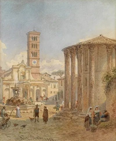 Римский форум Боариум by Франц Альт, 1859 — digital art print download