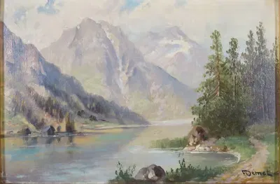 Горное озеро by Франц Демель — digital art print download