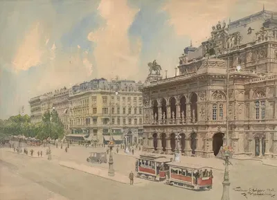 Oper in Wien by Franz Hoffelner — digital art print download