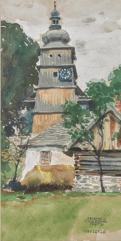 Церковная башня в Збышице by Франц Поледне, 1917 — digital art print download