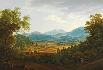 И горный пейзаж с Карпатами by Франц Шейерер, 1816 — digital art print download