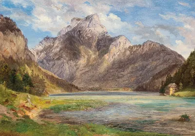 Mountain Lake by Friedrich Loos — digital art print download