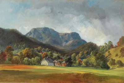 Blick auf den Sandling von Altaussee aus by Friedrich Zeller — digital art print download